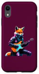 Coque pour iPhone XR Renard jouant de la guitare Rock Musicien Band Guitariste Amoureux de musique