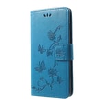 Läderfodral Fjärilar Samsung Galaxy S10 Plus blå