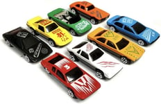 8 Pcs Die Cast Metal Free Wheel Toy Cars Set Mini Racing Convertibles F1 Cars H