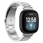 Fitbit Versa 4 Stilrent länkarmband i metall, Silver