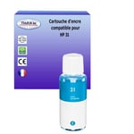 Bouteille encre compatible avec HP 31 pour HP Smart Tank Plus 655 Wireless All-in-One - Cyan - 70ml - T3AZUR
