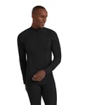 Falke Men Wool-Tech Longsleeve Zip Shirt Black - 1st. kvar  - Alpingaraget