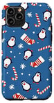 Coque pour iPhone 11 Pro Pingouins Chaussettes Flocons de neige Sucre Canne à sucre Bonbons