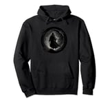 Black silhouette of a man in a hood Pullover Hoodie