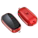 Mini Solcellsladdare Portabel Nyckelring Powerbank För Mobiltelefon 1200mAh (FMY) Red: For Lightning