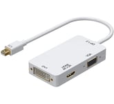 TB® Mini DisplayPort (thunderbolt) to DVI VGA HDMI 3 In 1 Adapter, Mini DisplayPort Adapter for MacBook Air MacBook Pro iMac Mac Mini Surface Pro 1 2 3 4,Thinkpad Carbon X1 Series, 1.2 Ver WHITE