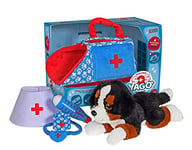 GIPSY TOYS - Yago mon chiot en peluche à soigner avec 4 accessoires inclus, jouet vétérinaire dès 18 mois