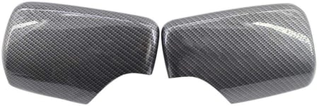 ZHAOOP Rearview Mirror 1 Pair Carbon Fiber Print Car Rear View Mirror Cover Fit ，For ，For BMW E46 3 Series 1998-2005 Replacement Side Mirror Caps