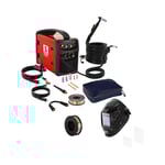 Stamos Welding Group Kombisvetsmaskin - 250 A 230 V svetshjälm Color Glass Y-100 svetstråd ER70S-4 Ø 0,8 mm 5 kg