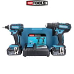 Makita DLX2131TJ 18V Combi & Impact Driver Twin Pack + 2 x 5Ah Batteries,Charger