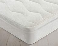 Silentnight 2 Drawer Storage Divan| Sandstone | Small Double with Miracoil Cushion Top Mattress | Medium Firm | Small Double