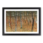 Big Box Art Beech Grove Forest Vol.2 by Gustav Klimt Framed Wall Art Picture Print Ready to Hang, Black A2 (62 x 45 cm)