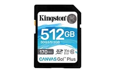 Kingston SDG3/512GB Carte mémoire SD Card ( 512GB SDXC Canvas Go Plus 170R C10 UHS-I U3 V30 )