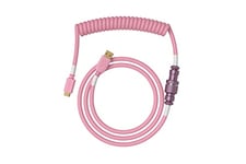 Glorious - Coiled Cable USB-C to USB-A - Coiled Mechanical Keyboard Cable, 1.37m, 5-pin Aviator Connector, Double-braided - Prism Pink