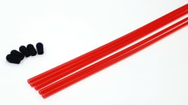 RC Receiver Wire Aerial Tube Protector Plastic Antenna Pipe Black Cap Red x 5
