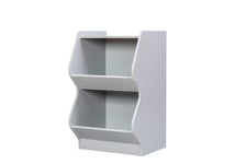 Movian Kids Basic Shelf KSBS-2 Grey Meuble/Étagère de Rangement pour Accessoires et Jouets pour Enfants, 2 Compartiments, Wood, Gris
