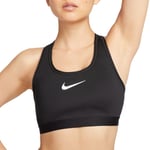 Nike Dri-FIT Swoosh Hög Support BH Stl. L Svart för Aktiv Träning och Löpning