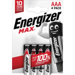 Energizer Alkaline Battery AAA | 1.5 V DC | 4-Blister