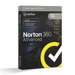 Norton 360 Advanced Antivirus Software for 10 Devices 1-Year Subscription