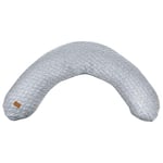 Béaba, Big Flopsy, Coussin d'allaitement/Grossesse, Oreiller de Grossesse/Maternité, Convient pour Dormir/Allaiter, Soutien, Détente et Confort Optimal, Fleur de Coton, Gris Chiné