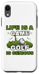 Coque pour iPhone XR La vie un jeu Le golf est sérieux Golfbag Leben Driver
