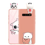 ZhuoFan Case for Samsung Galaxy S9 Plus - Cute 3D Funny Cartoon Character Soft TPU Silicone Galaxy S9Plus Cover Phone Case for Kids Girls, Shockproof Slim Candy Colour Orange Cat Skin Shell