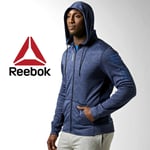 Reebok Crossfit Workout Melange Full Zip Hoodie Fitness Gym Free Tracked Post