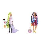 Barbie Extra Doll #11 in Oversized Tee & Leggings with Pet, for Kids 3 Years Old & Up & Extra Doll #13 in Basketball Jersey & Bike Shorts with Pet Corgi, 3 Year Olds & Up, Black