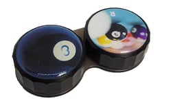 8 Ball Pool Flat Contact Lens Storage Soaking Case - L+R Marked - UK Made