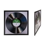 LP-ram för Vinylskiva - Record Album Frame - Glasfront - 32x32cm Black 2-Pack