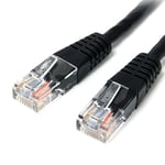 StarTech.com Cat5e Ethernet Cable - 1 ft - Black - Patch Cable - Molded Cat5e Cable - Short Network Cable - Ethernet Cord - Cat 5e Cable - 1ft (M45PATCH1BK)