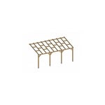 Toit Couv'Terrasse® en bois 3x5,5 m - Sans toit polycarbonate