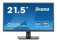 iiyama ProLite X2283HSU-B1 - Écran LED - 22" (21.5" visualisable) - 1920 x 1080 Full HD (1080p) @ 75 Hz - VA - 250 cd/m² - 3000:1 - 1 ms - HDMI. DisplayPort - haut-parleurs - noir mat