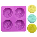 Silicone Soap Molds,Sun and Moon Face Shape Silicone Mold for Chocolate Cake Fondant Cupcake Biscuit Bread,Decorating Mould for Soap DIY Crafts Decorative,Refrigerator,Oven,Microwave Safe(Purple02)