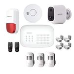 Daewoo Pack Protection | Alarme Maison sans Fil WiFi/GSM connectée avec sirène extérieure | 1 Caméra | Compatible avec Amazon Alexa, l’Assistant Google