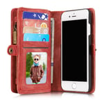CaseMe Multi-slot Plånboksfodral iPhone SE (2022) röd