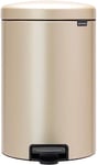 Brabantia Poubelle à Pédale Newicon, 20 litres, avec Seau Intérieur en Plastique - Metallic Gold