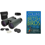 Celestron 71332 Nature DX 8x42mm Binoculars with Multi-Coated Lens, BaK-4 Prism Glass and Carry Case, Green & British Birds: A photographic guide to every common species (Collins Complete Guide)