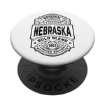 Nebraska Nebraskan Funny Vintage Whiskey Bourbon Label PopSockets Swappable PopGrip