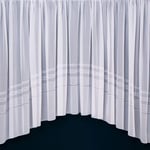 The Textile House Lauren Jardiniere Net Curtain - Finished In White - 100" Wide x 48" Drop (254cm x 122cm)