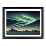 Artful Aurora Borealis H1022 Framed Print for Living Room Bedroom Home Office Décor, Wall Art Picture Ready to Hang, Black A3 Frame (46 x 34 cm)