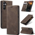 CaseMe Samsung Galaxy S25 Plus Slimmat plånboksfodral, Brun