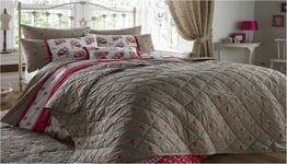 Angelica Pink Quilted Bedspread Throw - 150cm x 200cm