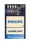 Philips Sonicare C3 Replacement Toothbrush Heads Premium Plaque Defence Black x4