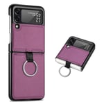 Etui violet pour Samsung Galaxy Z Flip4 - Housse violette Coque Anti Choc de Protection Samsung Galaxy Z Flip 4 5G Smartphone pliable - Accessoires Pochette pliante - Neuf