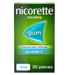 Nicorette Gum Nicotine Icy White 2mg 30 Pieces New