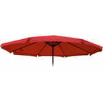 Toile pour parasol Meran Pro, parasol de marché gastronomique avec volant ø 5m, polyester bordeaux - red