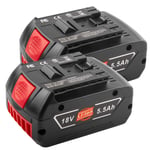 ASUNCELL BAT609 18V 5.5Ah Lithium-ion Replacement Battery for Bosch BAT609 BAT609G BAT610G BAT611 BAT612 BAT618 BAT618G BAT619 BAT621 BAT620 Cordless Power Tools with LED Charge Indicator 2Pack