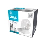 M PETS Snail Vattendispenser Med Filter - 2800 Ml Vit, Grå Och Transparent