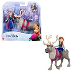 Mattel Disney Frozen Toys, Anna Posable Small Doll and Sven Reindeer Inspired by the Disney Frozen Movies, Gifts for Kids, HLX03